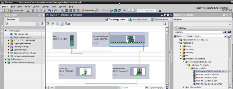 Profinet switch kiểu tầng, managed - config