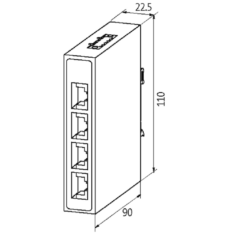 Switch ethernet umnanaged 4 cổng RJ45 Murrelektronik 58151 - DIMENSION
