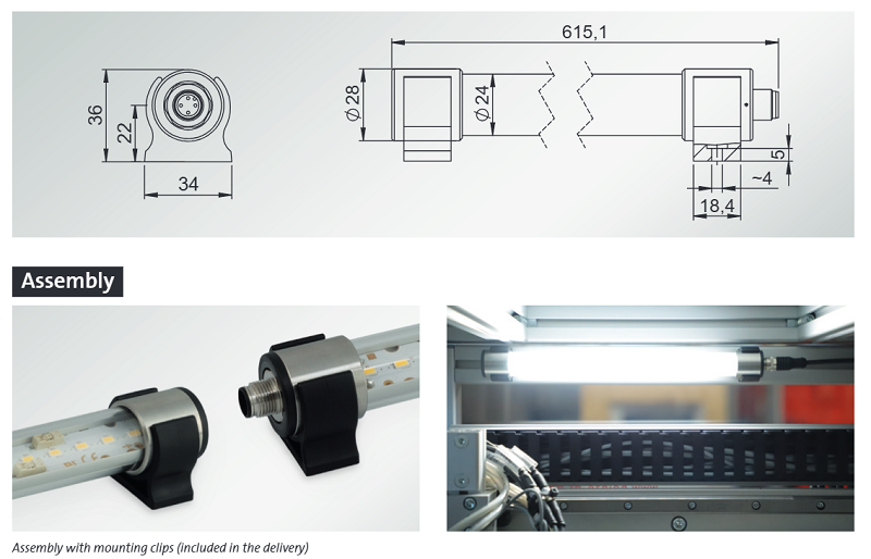 Đèn led Icotek LED system Tube 24V DC, 16W, 615mm 81504 - DETAIL