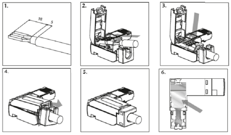 Helmholz Đầu nối Profinet EasyConnect 90° 10100 Mbits 700-901-1BB20 - assemply