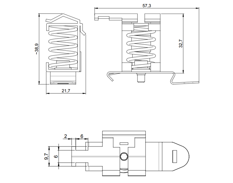 Kẹp cáp chống nhiễu Icotek EMC gắn DIN rail SF 36502 - detail