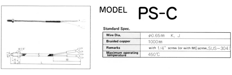 Thermocoupler PS-C, class 1, SUS304 - Đầu dò nhiệt độ sản xuất theo yêu cầu