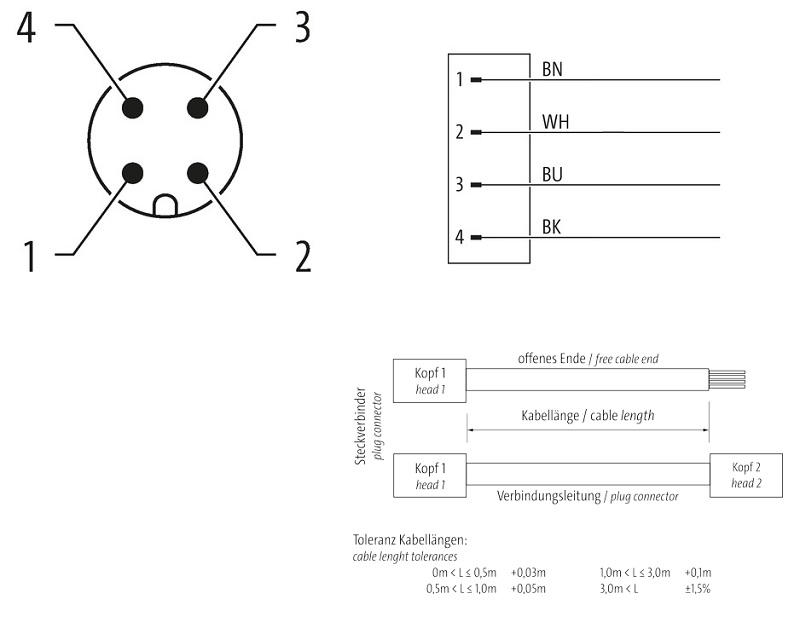 Đầu nối M12 male có cáp 15m Murrelektronik 7000-12021-6141500 - DETAIL