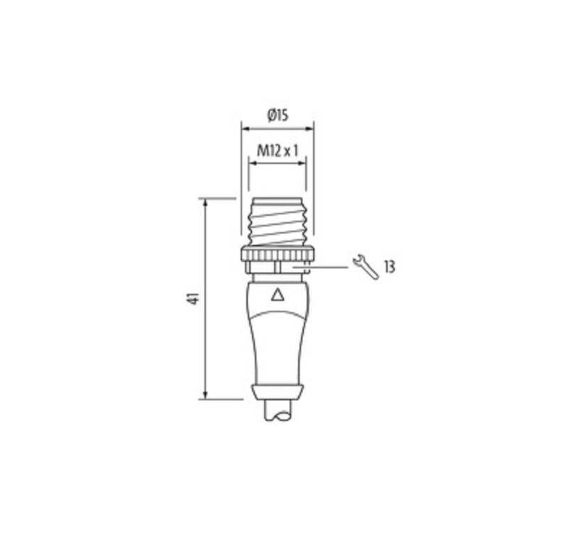 Đầu nối M12 male có cáp 15m Murrelektronik 7000-12021-6141500 - DIMENSION