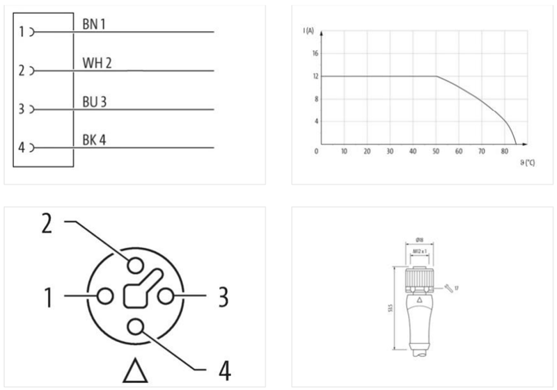Đầu nối nguồn M12 female T-code Murrelektronik 7000-P7651-P070500 - detail 2