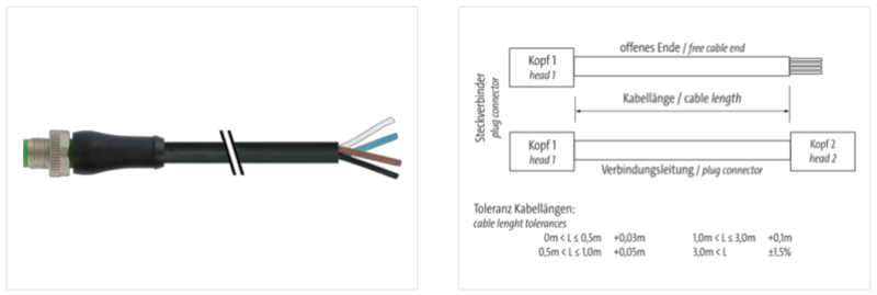Đầu nối nguồn M12 female T-code có cáp 10m Murrelektronik 7000-P7201-P071000 - detail 1
