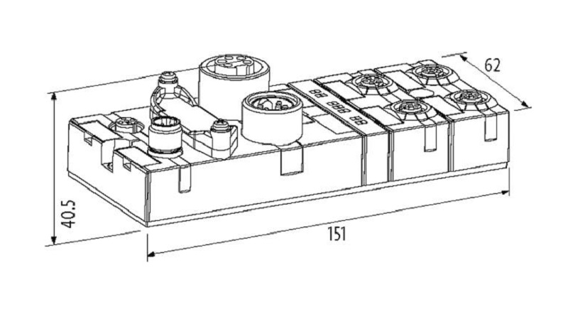 Bus node Profinet IO Cube67 Murrelektronik 56526 - DIMENSION