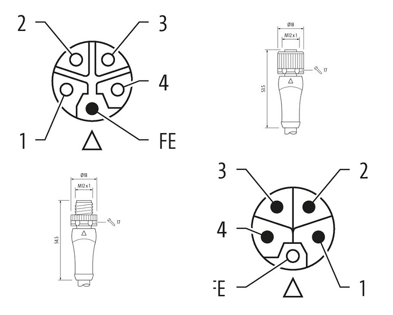 Cáp 0.3 có đầu nối nguồn M12 male-M12 female L-code của Murrelektronik 7000-P4241-P040030 - detail1