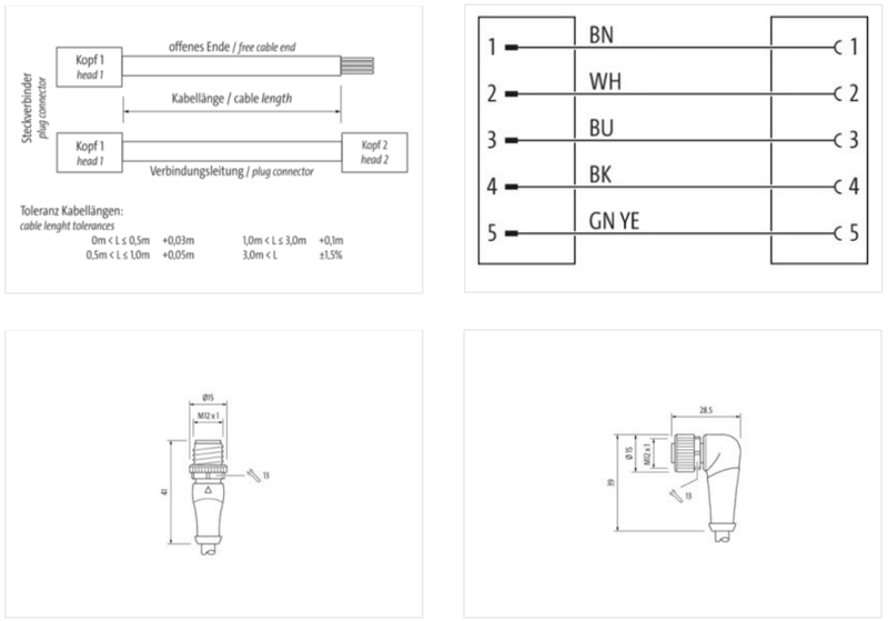Cáp có đầu nối M12 male-M12 female Murrelektronik 7000-40141-6150060 - detail 2