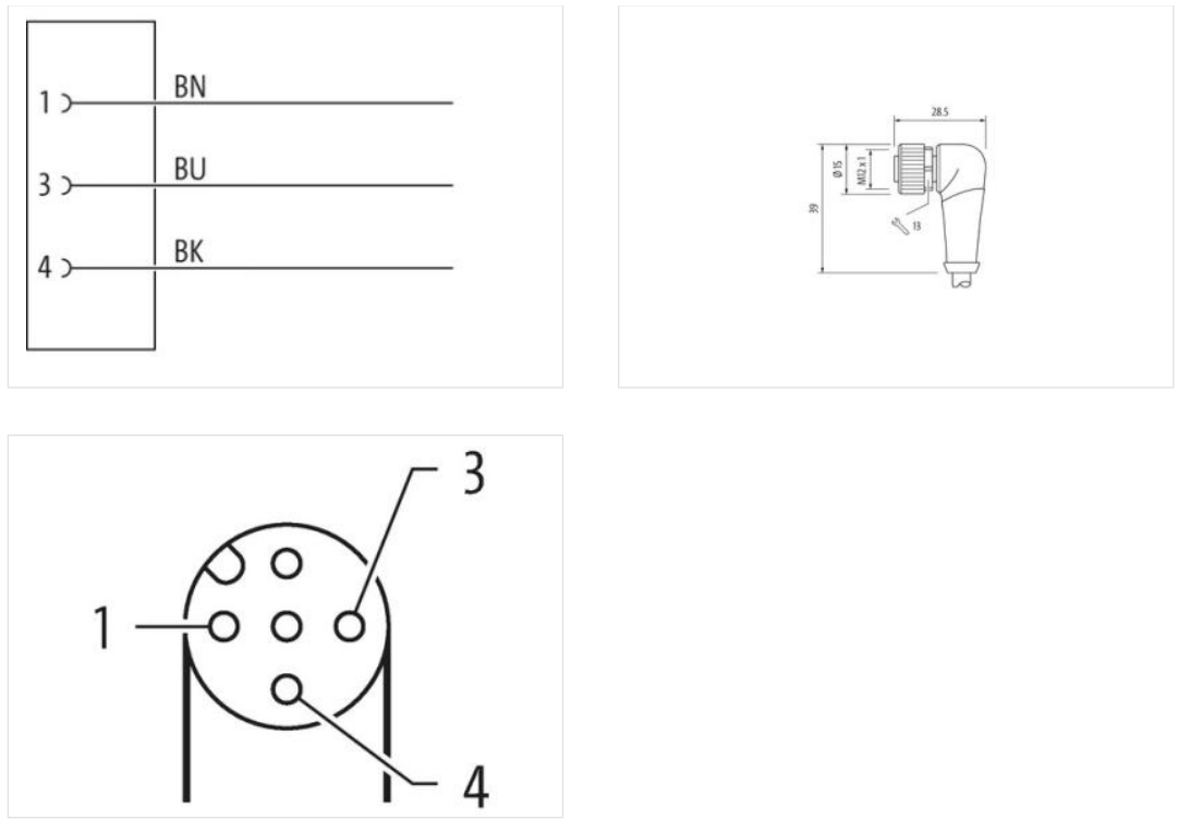 Đầu nối M12 female 90° A-code có cáp 20m Murrelektronik 7000-12321-6132000 - body