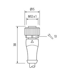 Đầu nối M12 female A-code có cáp 11m Murrelektronik 7000-12181-6131100- body2