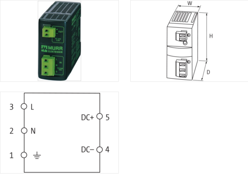 Bộ nguồn 1 pha 24 VDC 2.5A của Murrelektronik MCS-B 85162 - detail