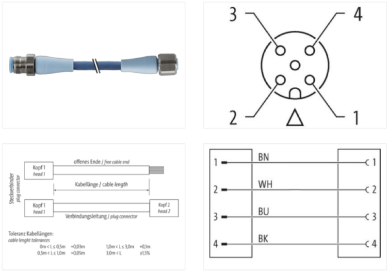 Đầu nối M12 male 0° - M12 female 0° A-code 7024-40021-3210150 - body1