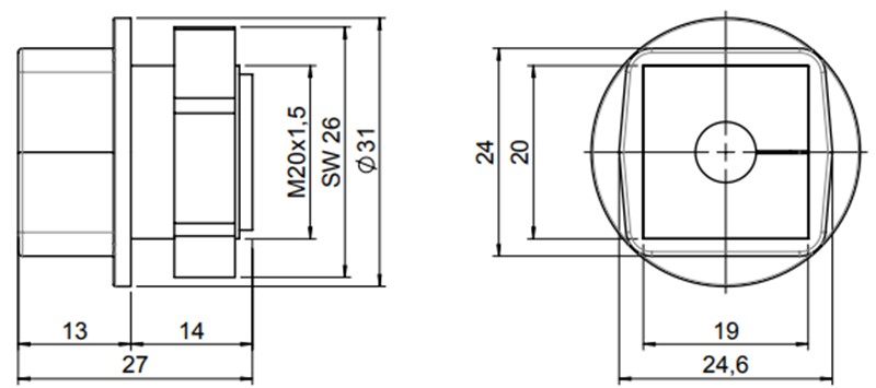 Ốc siết cáp M20 của Icotek 45695 - detail