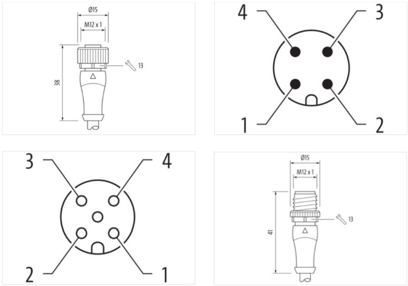 Cáp 2m có 2 đầu nối M12 male 0° M12 female 0° A-code 4 chân 7000-40021-6340200 - body1