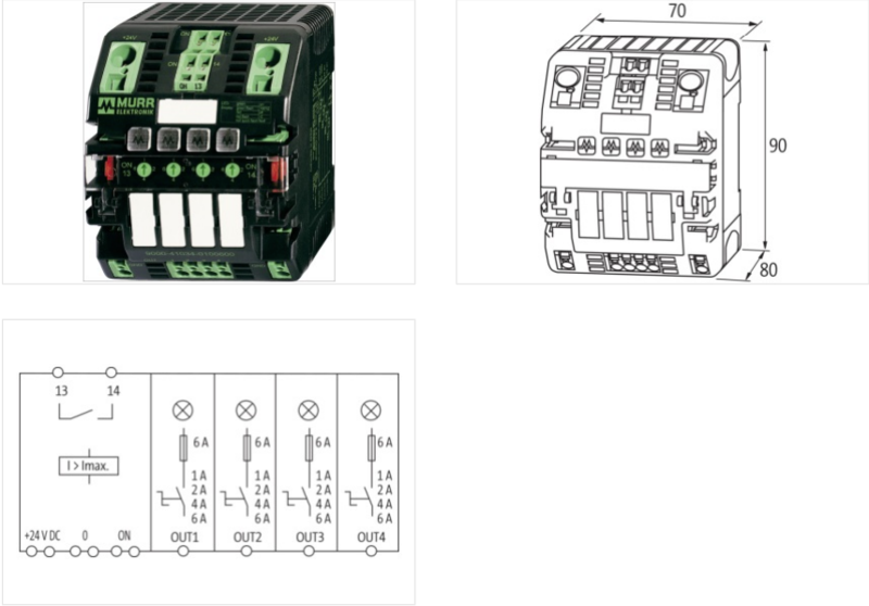 Bộ bảo vệ nguồn DC 24V 10A 4 kênh chỉnh được Mico 9000-41034-0401000 - detail