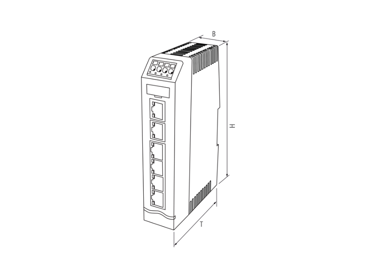 Bộ chuyển mạch mạng Profinet 6 cổng RJ45 1000mbit Xelity 58823 - DIMENSION