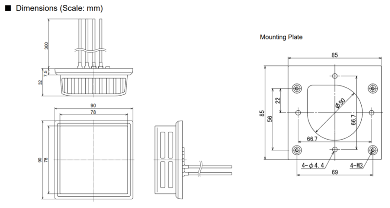 Cảm biến CO2 kiểu trong nhà DSW-200-CO2-311 - dimension