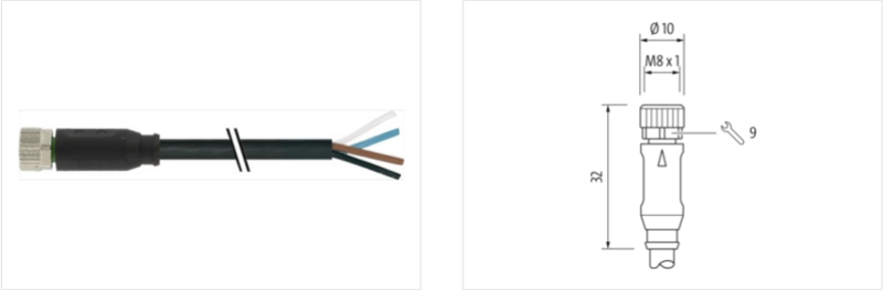 Cáp 10m có đầu nối M8 female 0° A-code 4 chân 7000-08061-6111000 - detail2