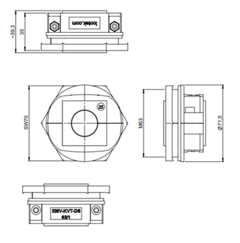 Cable gland kiểu tách cho cáp bọc chống nhiễu EMC-KVT-DS 99435 - detail