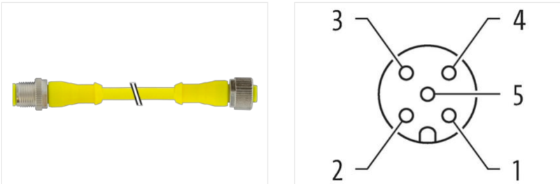 Cáp 10m 2 đầu nối M12 male 0° M12 female 0° A-code 5 chân 7030-40041-1261000- detail