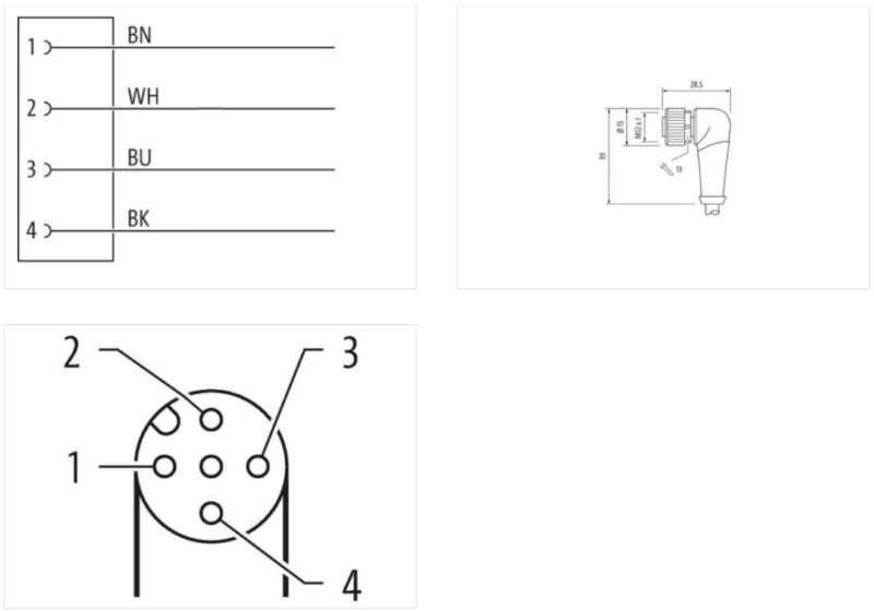 Cáp 12m có đầu nối M12 female 90° A-code 4 chân 7000-12341-2141200-body