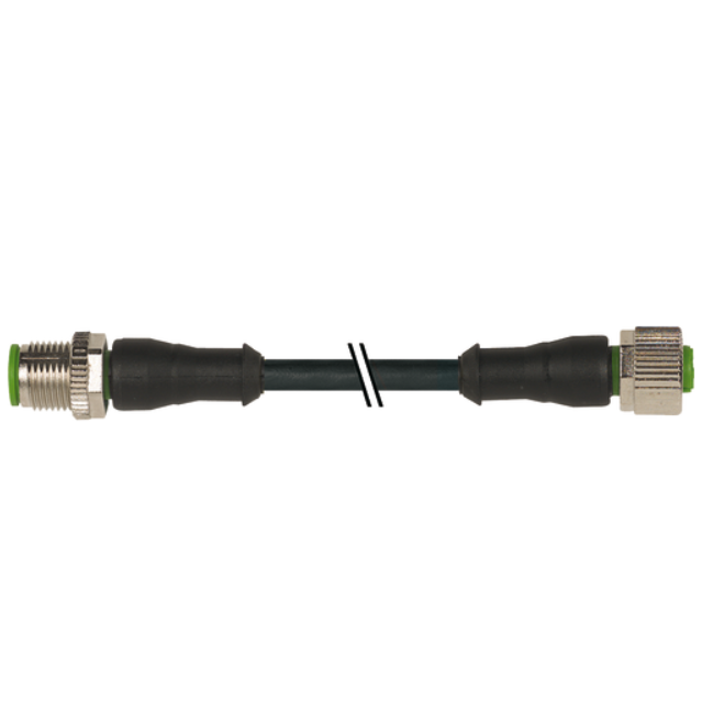 Cáp 1m 2 đầu nối M12 male 0° M12 female 0° A-code 4 chân 7000-40021-6540100- header
