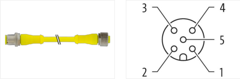 Cáp 1m 2 đầu nối M12 male 0° / M12 female 0° A-code 5 chân 7030-40041-1260100 - detail2