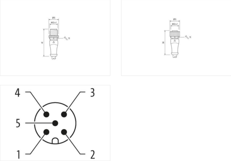 Cáp 1m 2 đầu nối M12 male 0° / M12 female 0° A-code 5 chân 7030-40041-1260100 - detail1