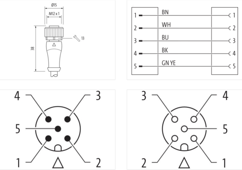 Cáp 3m 2 đầu nối M12 male 0° / M12 female 0° A-code 5 chân 7000-40041-0350300 - detail2