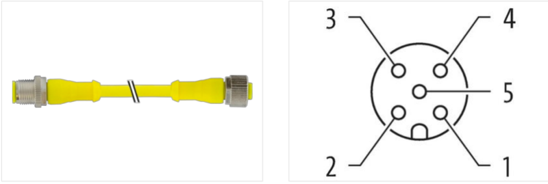 Cáp 5m 2 đầu nối M12 male 0° M12 female 0° A-code 5 chân 7030-40041-1260500- detail