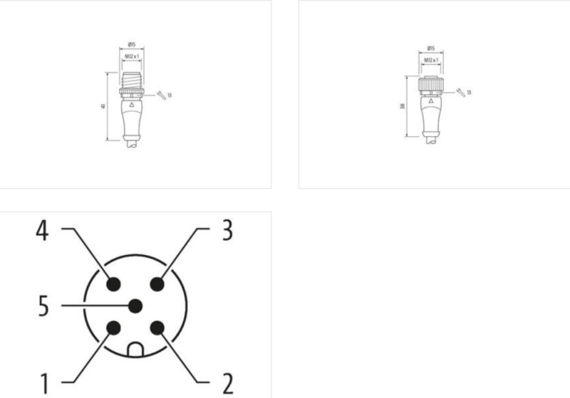 Cáp 5m 2 đầu nối M12 male 0° / M12 female 0° A-code 5 chân 7030-40041-1260500 - detail