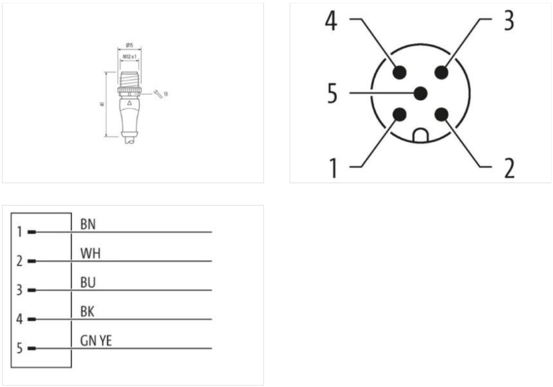 Cáp 5m có đầu nối M12 male 0° A-code 5 chân 7000-12041-2350500 - detail