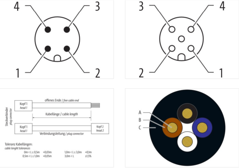 Cáp 7m 2 đầu nối M12 male 0° / M12 female 0° A-code 4 chân 7000-40021-6540700 - detail2