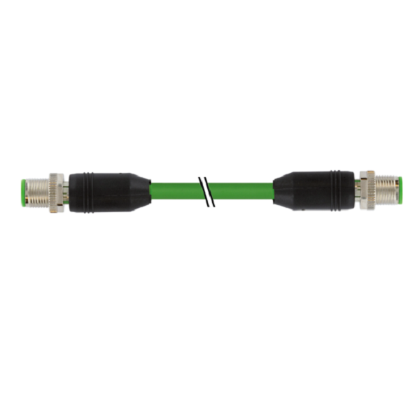 Cáp mạng Ethernet 0.3m bọc chống nhiễu có 2 đầu nối M12 male