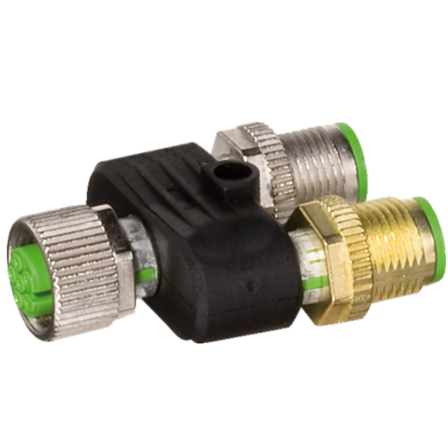 Đầu nối T-Coupler M12 female 2x M12 male A-code 332730- header