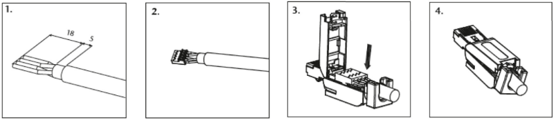 Đầu nối cáp mạng Ethernet RJ45 180° của Helmholz 700-901-1BB12 - body1