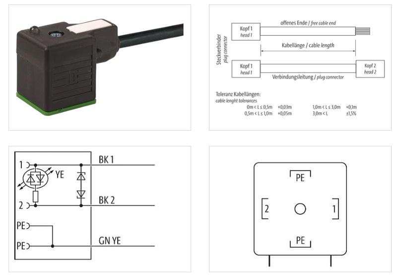 Đầu nối van điện từ form A 5m cáp MSUD 7000-18021-6360500 - DETAIL