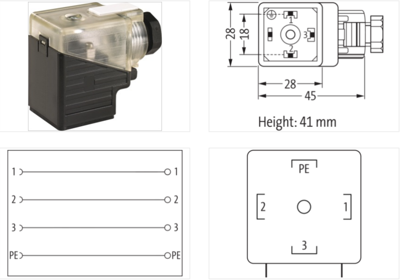 Đầu nối van điện từ form A FIELD-WIREABLE SVS 7000-29401-0000000 - detail