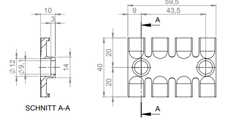 Lược giữ cố định 4 cáp ZL 32224 của Icotek - detail
