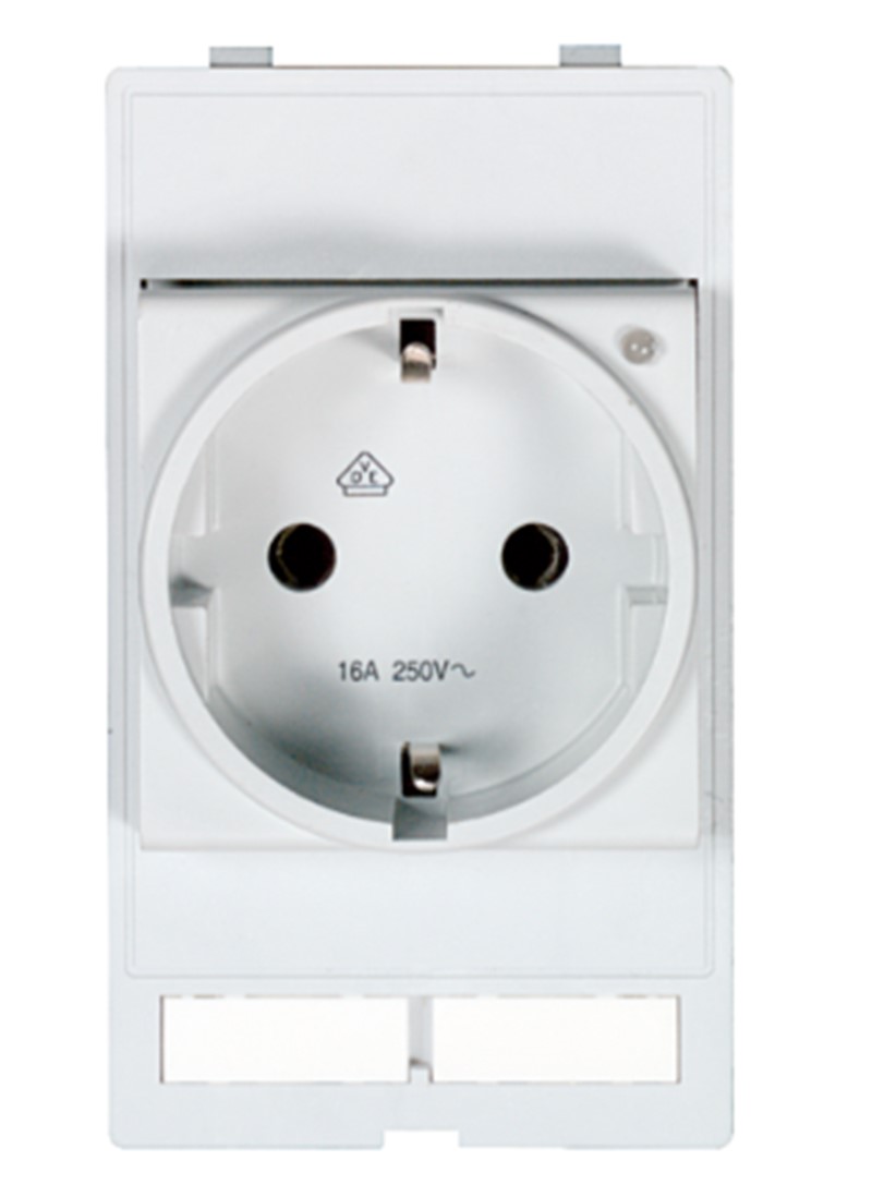 Ổ cắm điện giao diện mặt tủ điện có LED chuẩn VDE MODLINK MSDD 4000-68000-0010000 - hình giao diện
