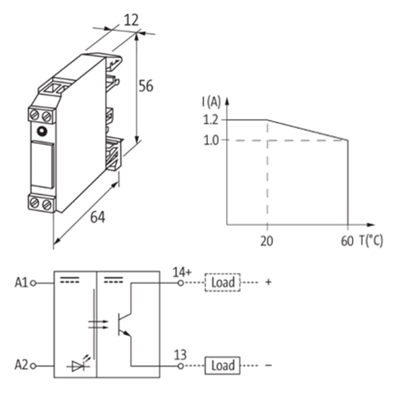 Rơ-le quang điện 10-53VDC ngõ ra transistor 1.2A 50040 - detail