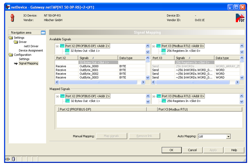 Bộ chuyển đổi giao thức Real-Time Ethernet - RS-485 NT 100-RE-RS - SIGNAL MAPPING