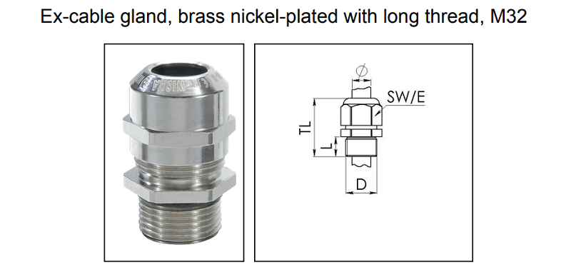 Cable gland chống cháy nổ M32 của Wiska 10065052 - body