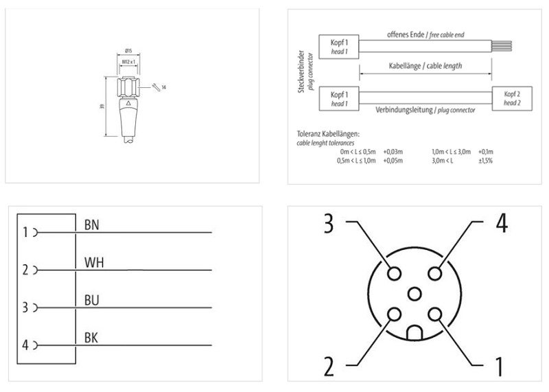 Cáp 10m F&B có đầu nối M12 female 0° A-code 7024-12221-3211000 - DETAIL