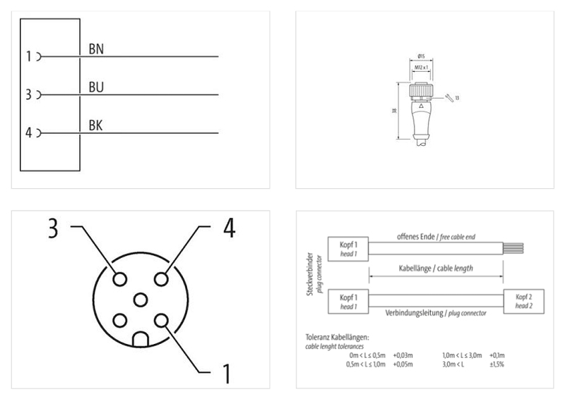 Cáp 5m có đầu nối M12 female 0° A-code 3 chân 7000-12181-6330500 - DETAIL