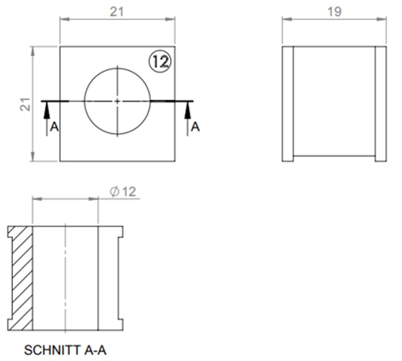 Đệm cáp 12mm KT12 41212 - detail