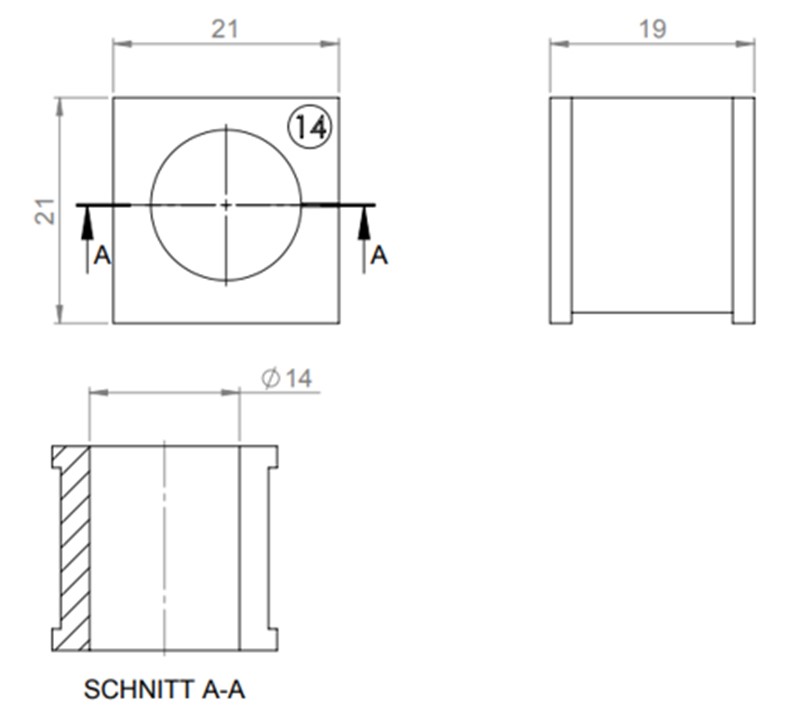 Đệm cáp 14mm KT14 41214 - detail