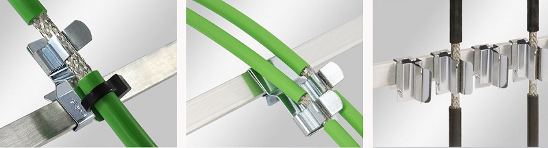 EMC cable shield clamps - bus bars