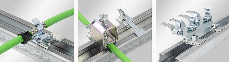 EMC cable shield clamps - rails C30